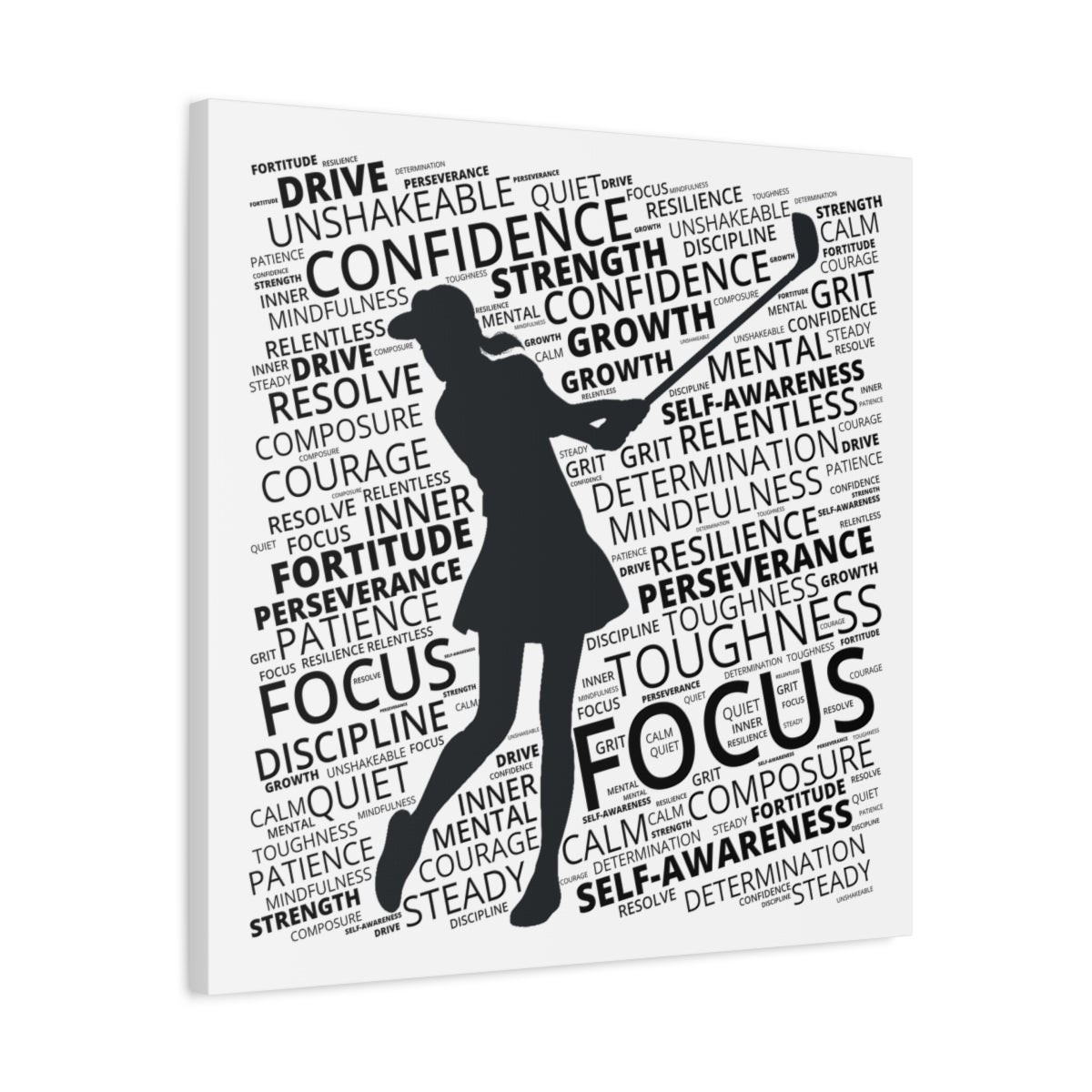 Unleash Your Mental Game (Female) - Canvas Wall Art - White - 24×24 - front