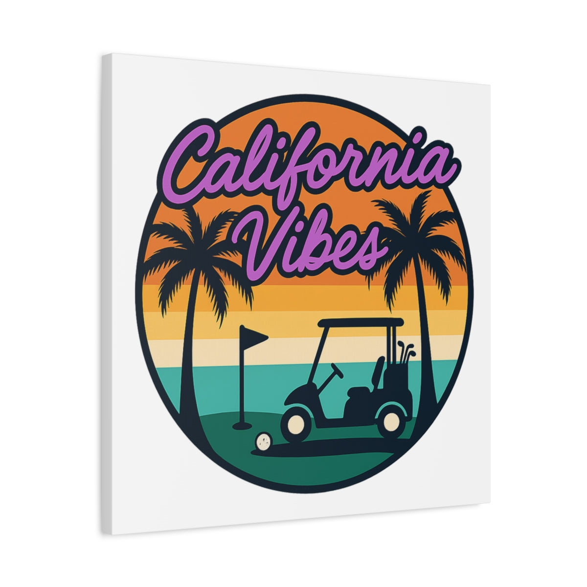 Golf Vibes - California Coast Edition - Canvas Wall Art - White - 24×24 - front