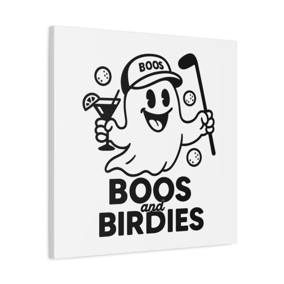 Boos and Birdies - Canvas Wall Art - White - 24×24 - front