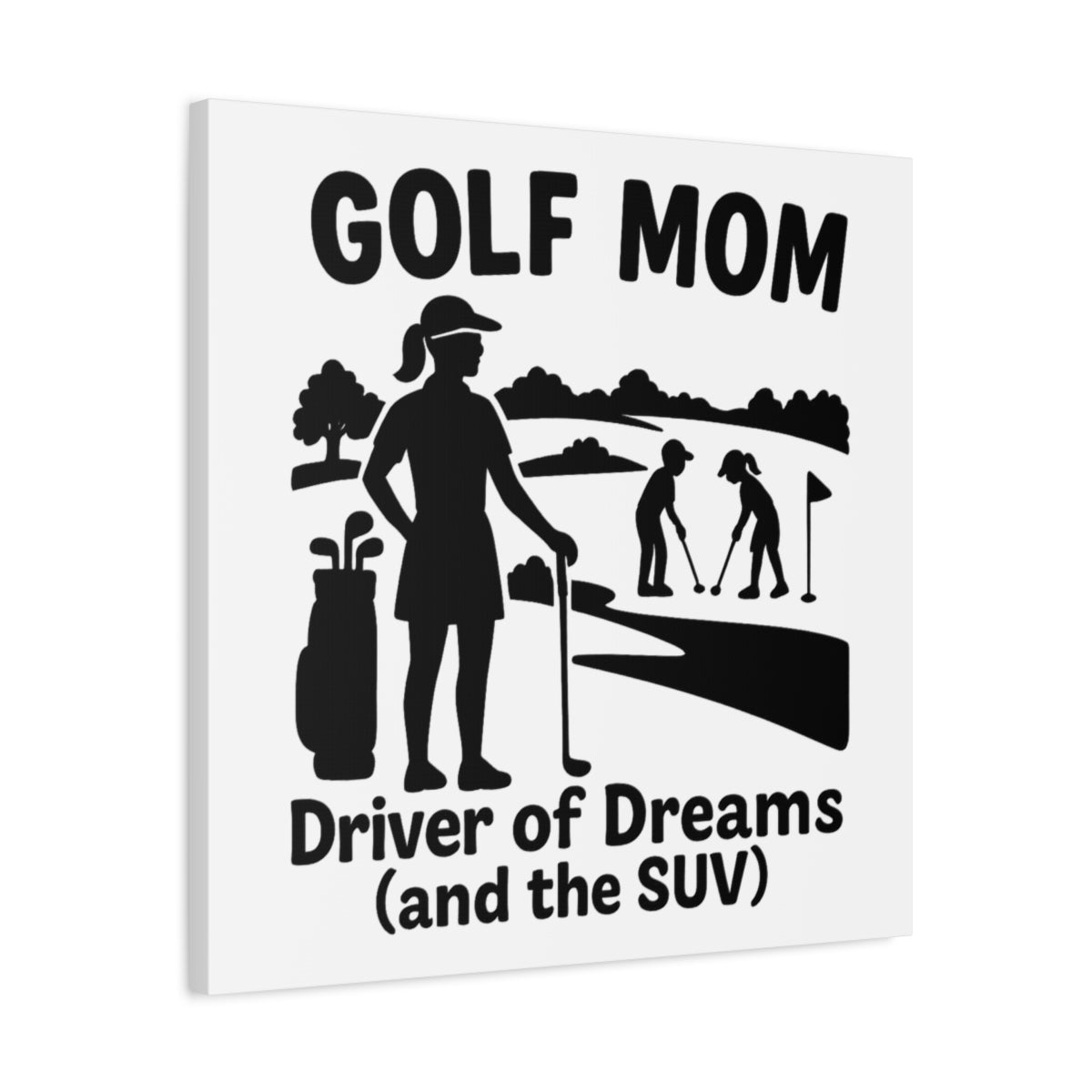 Golf Mom - Canvas Wall Art - White - 24×24 - front