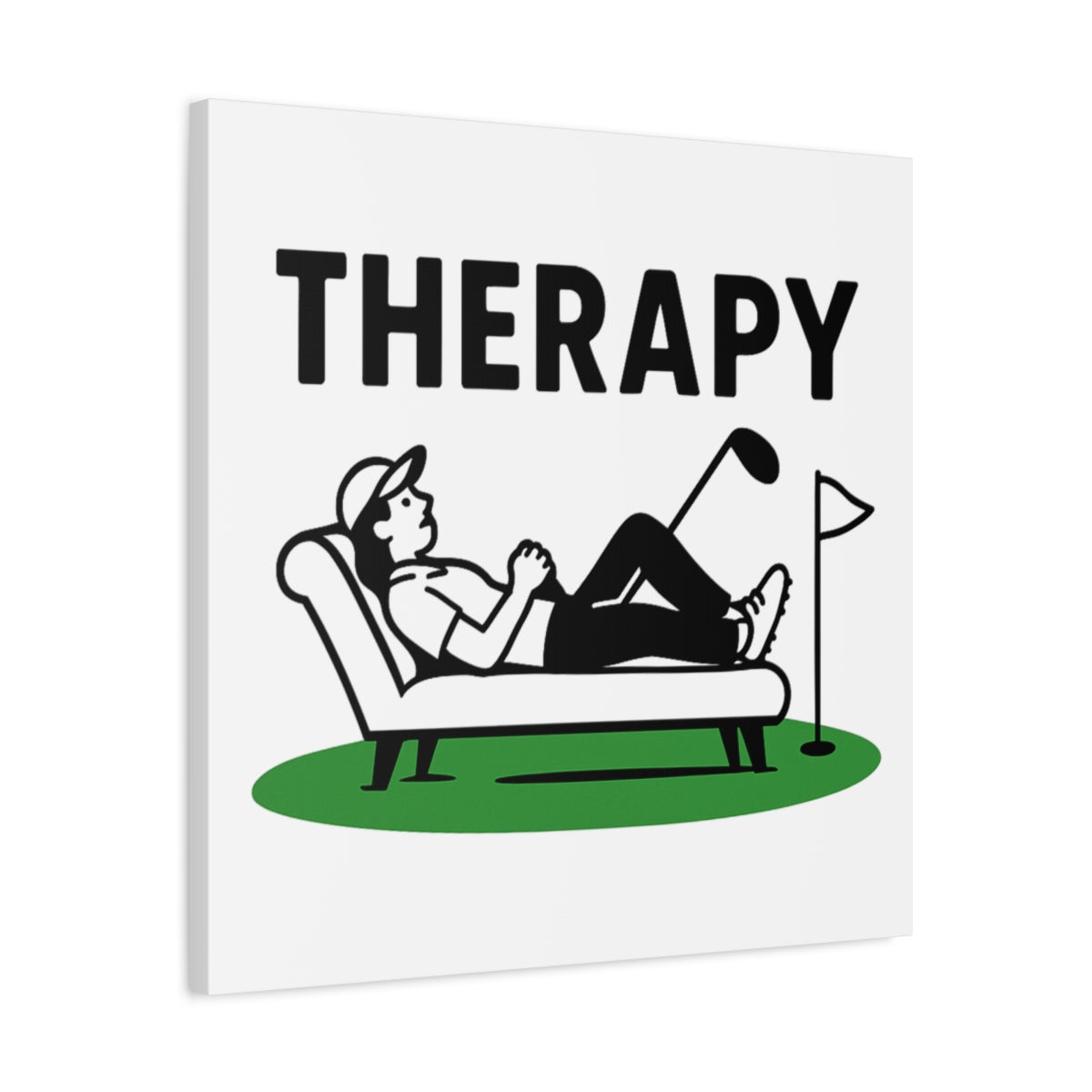 Golf Therapy - Canvas Wall Art - White - 24×24 - front