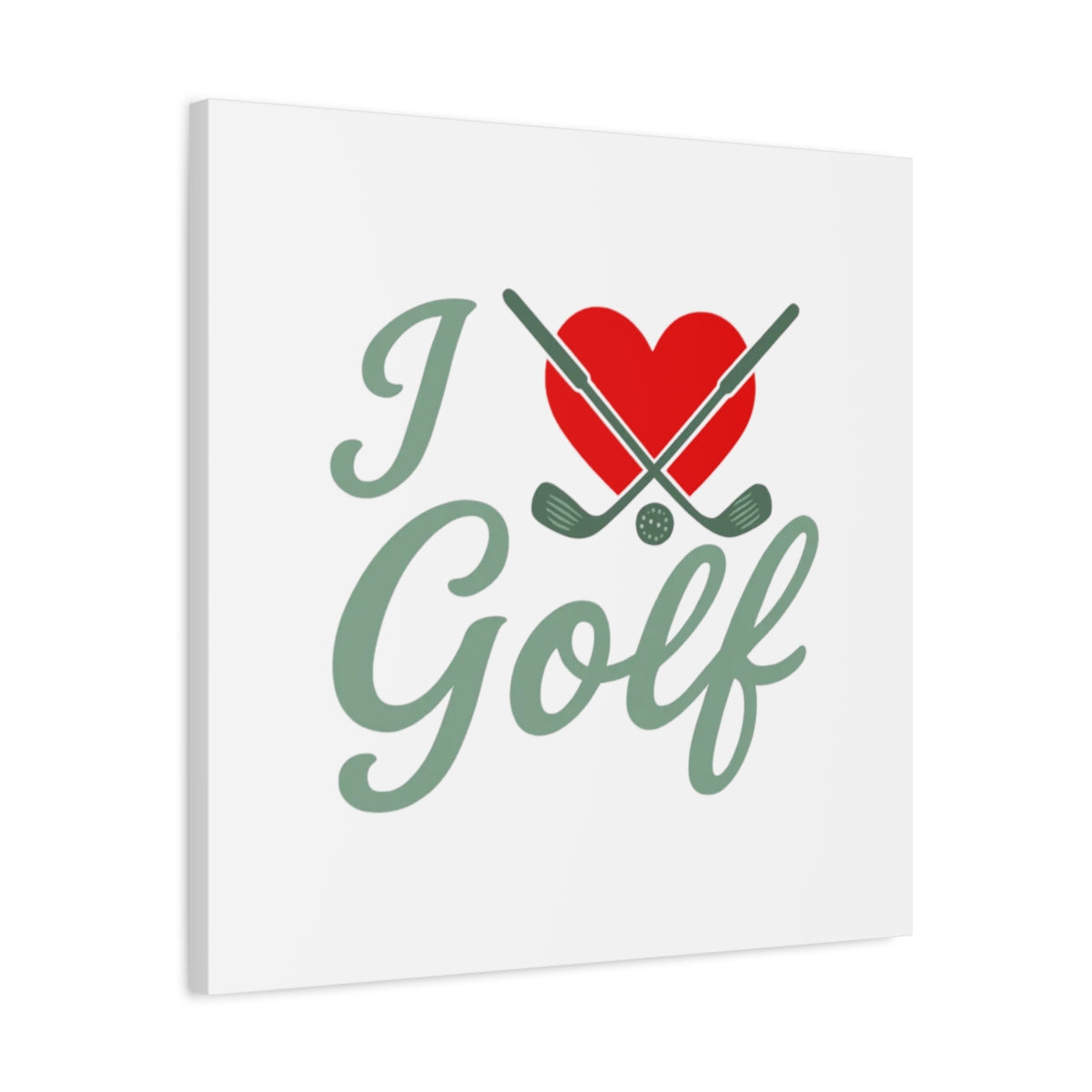 I Love Golf - Canvas Wall Art - White - 24×24 - front