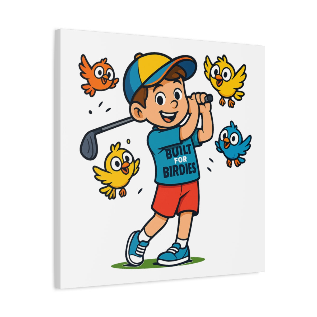 Built for Birdies - Canvas Wall Art - White - 24×24 - front