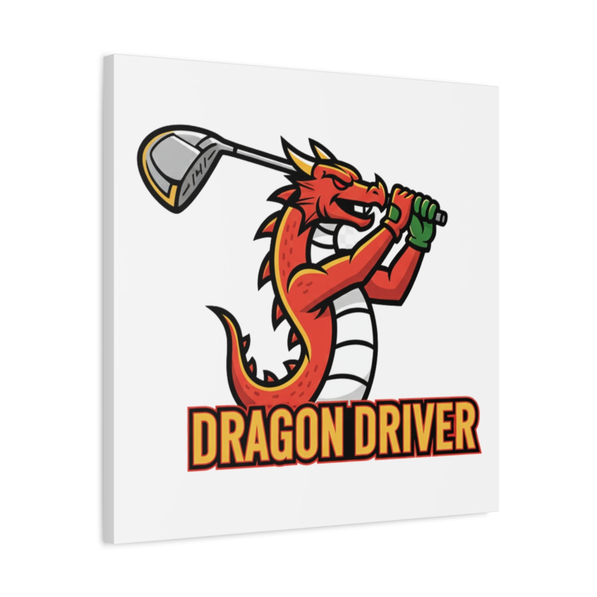 Dragon Driver - Canvas Wall Art - White - 24×24 - front