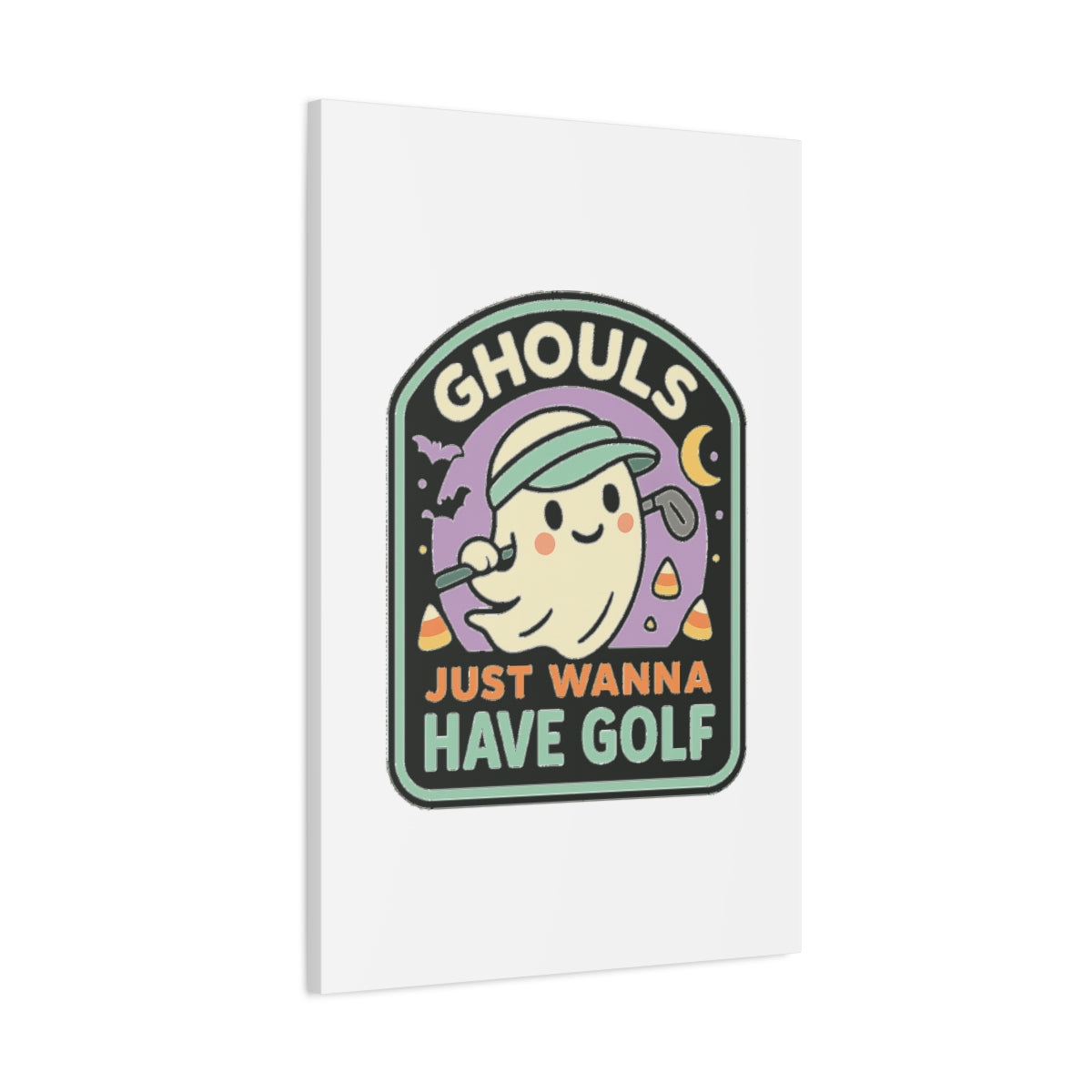 Ghouls Just Wanna Have Golf - Canvas Wall Art - White - 24×36 - front