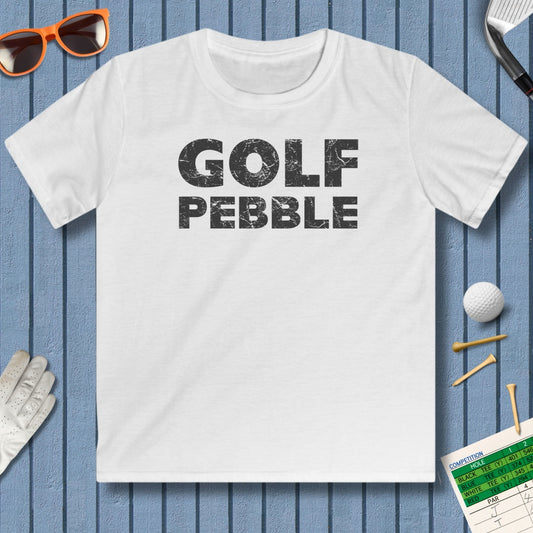 Golf Pebble - Youth Golf T-Shirt in White