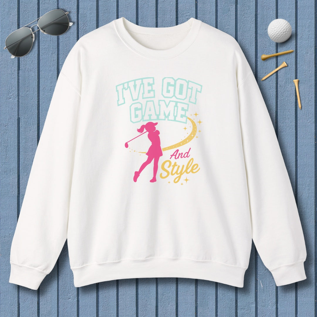 I've Got Game And Style - Adult Golf Sweatshirt in White