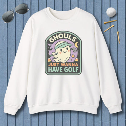 Ghouls Just Wanna Have Golf - Adult Golf Sweatshirt in White