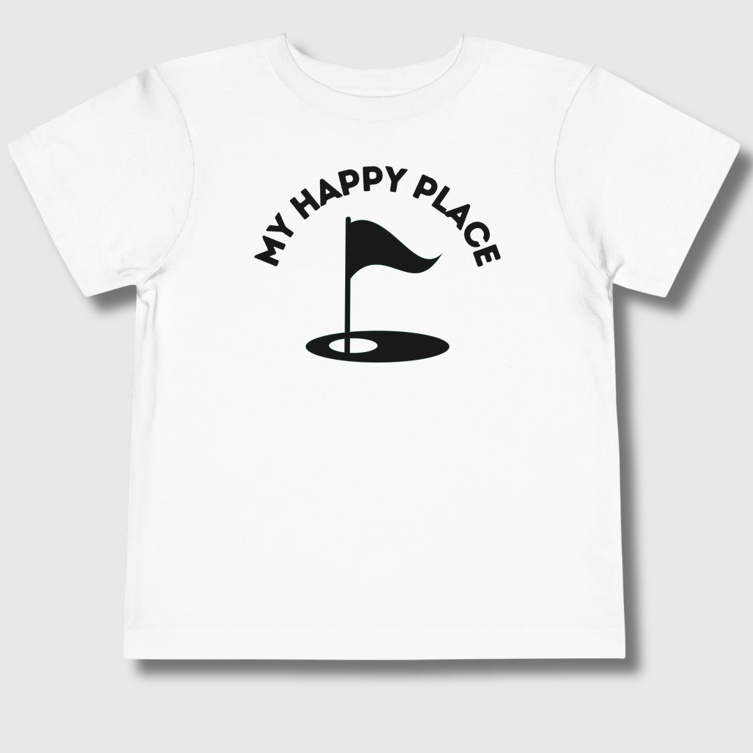 My Happy Place - Toddler Golf T-Shirt in White