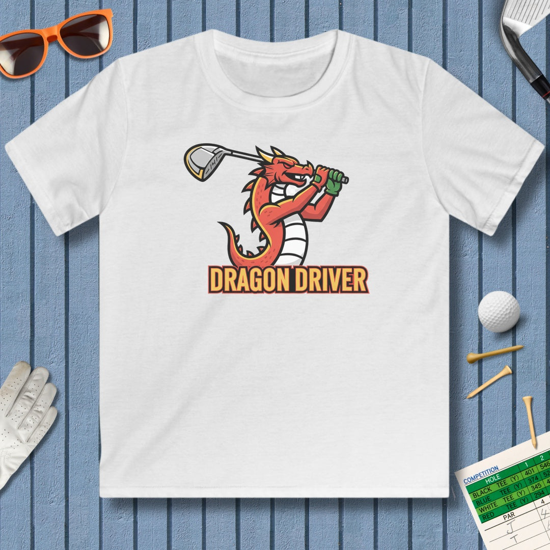Dragon Driver - Youth Golf T-Shirt in White