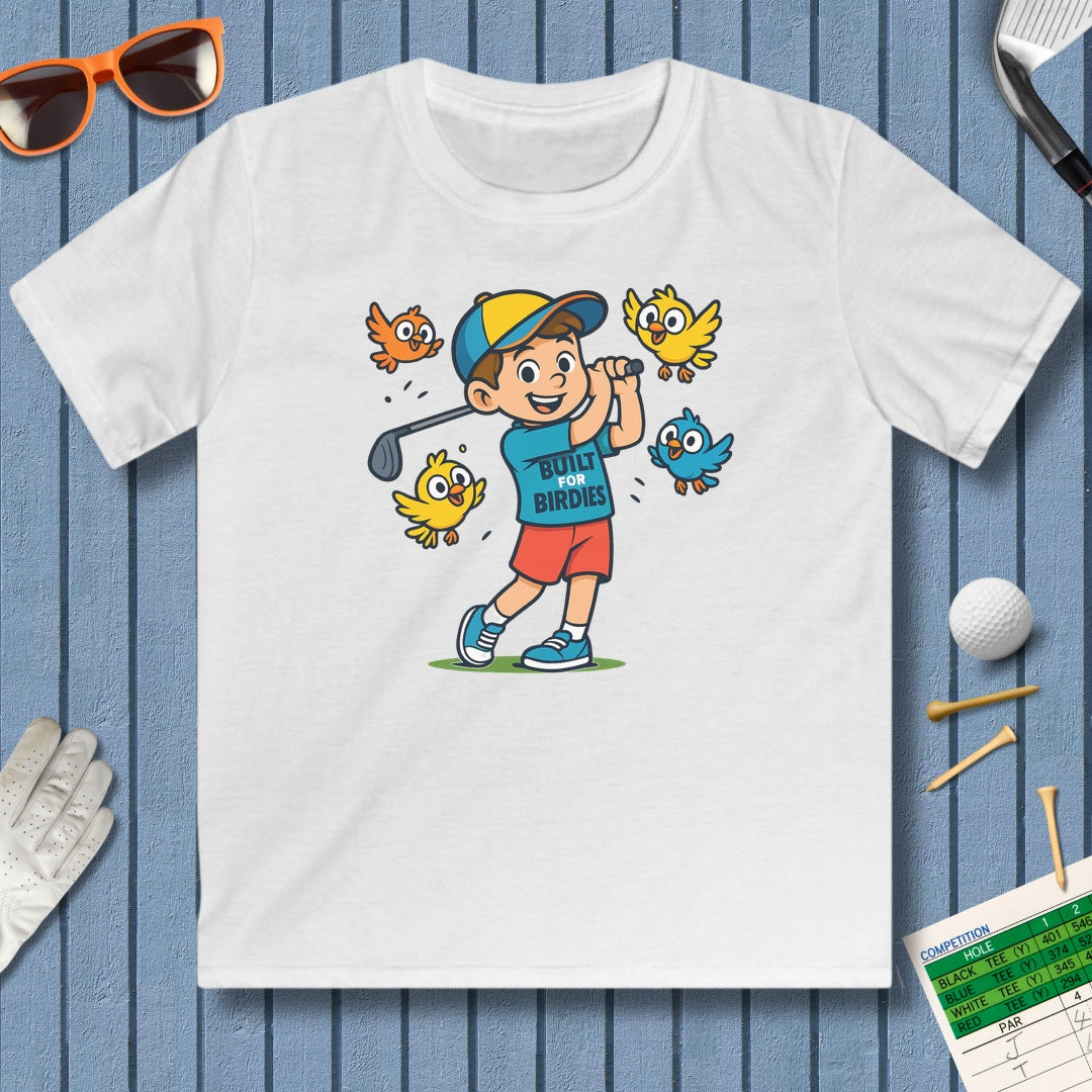 Built for Birdies - Youth Golf T-Shirt in White