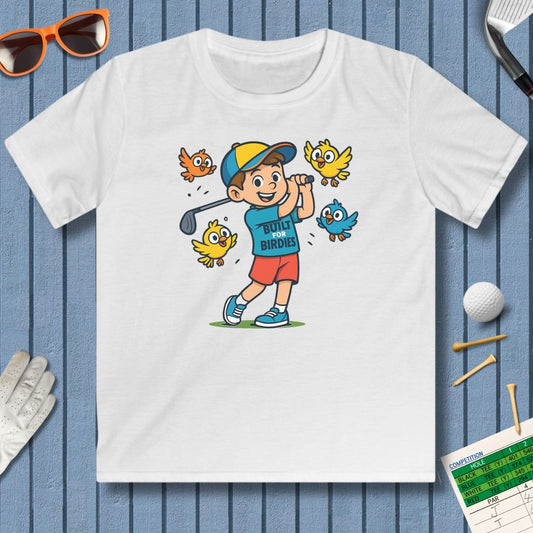 Built for Birdies - Youth Golf T-Shirt in White