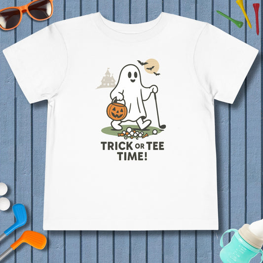 Trick or Tee Time - Toddler Golf T-Shirt in White