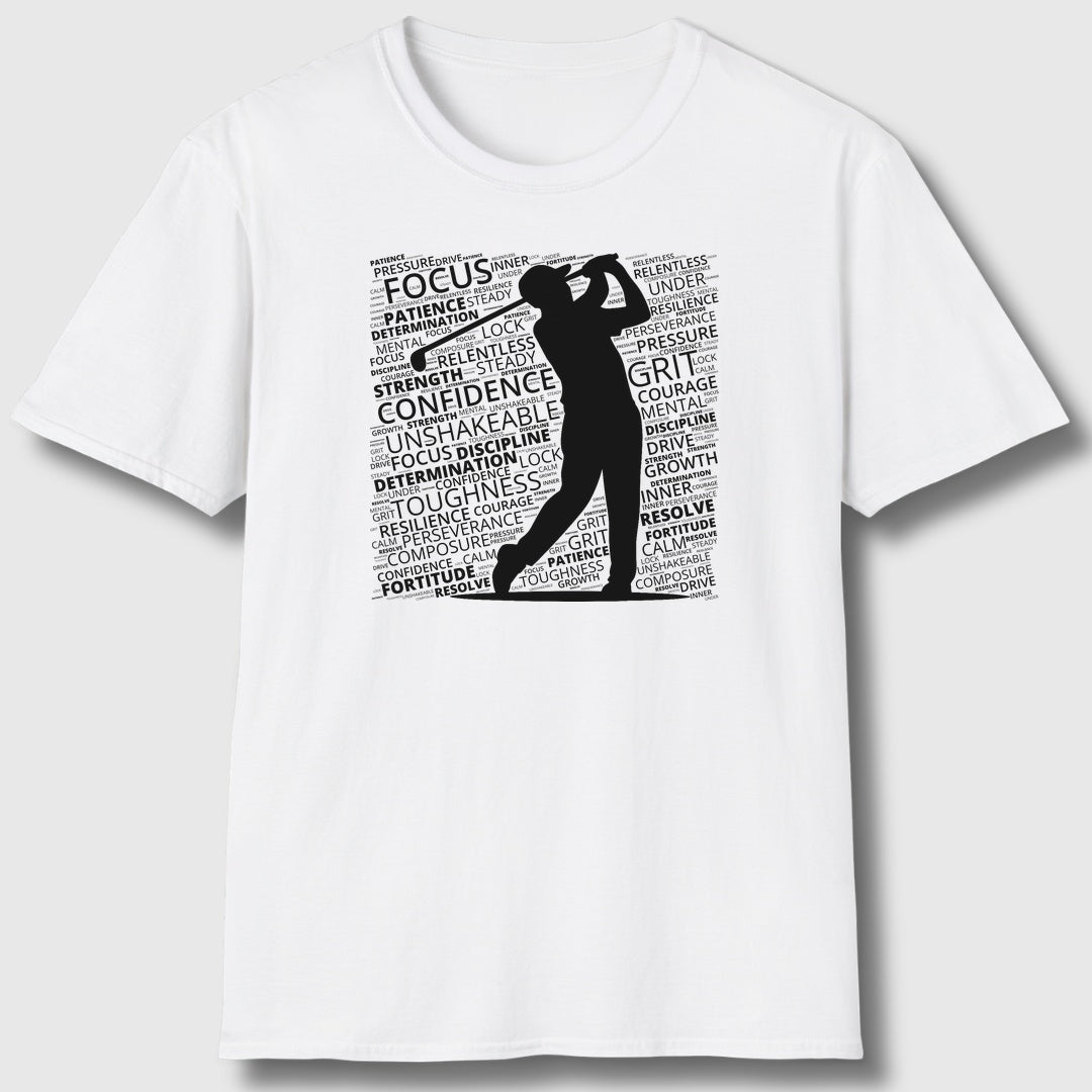 Unleash Your Mental Game (Male) - Adult Golf T-Shirt in White