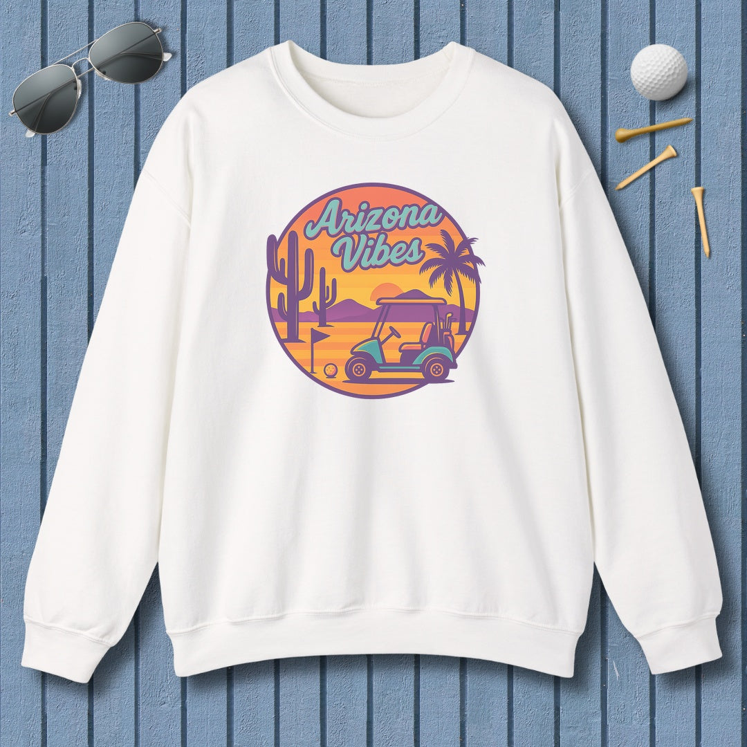 Golf Vibes - Arizona - Desert Edition Golf Destination - Adult Golf Sweatshirt in White