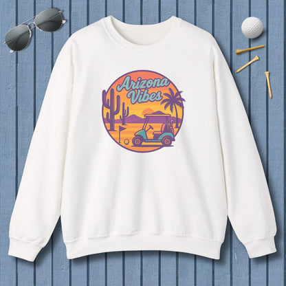 Golf Vibes - Arizona - Desert Edition Golf Destination - Adult Golf Sweatshirt in White