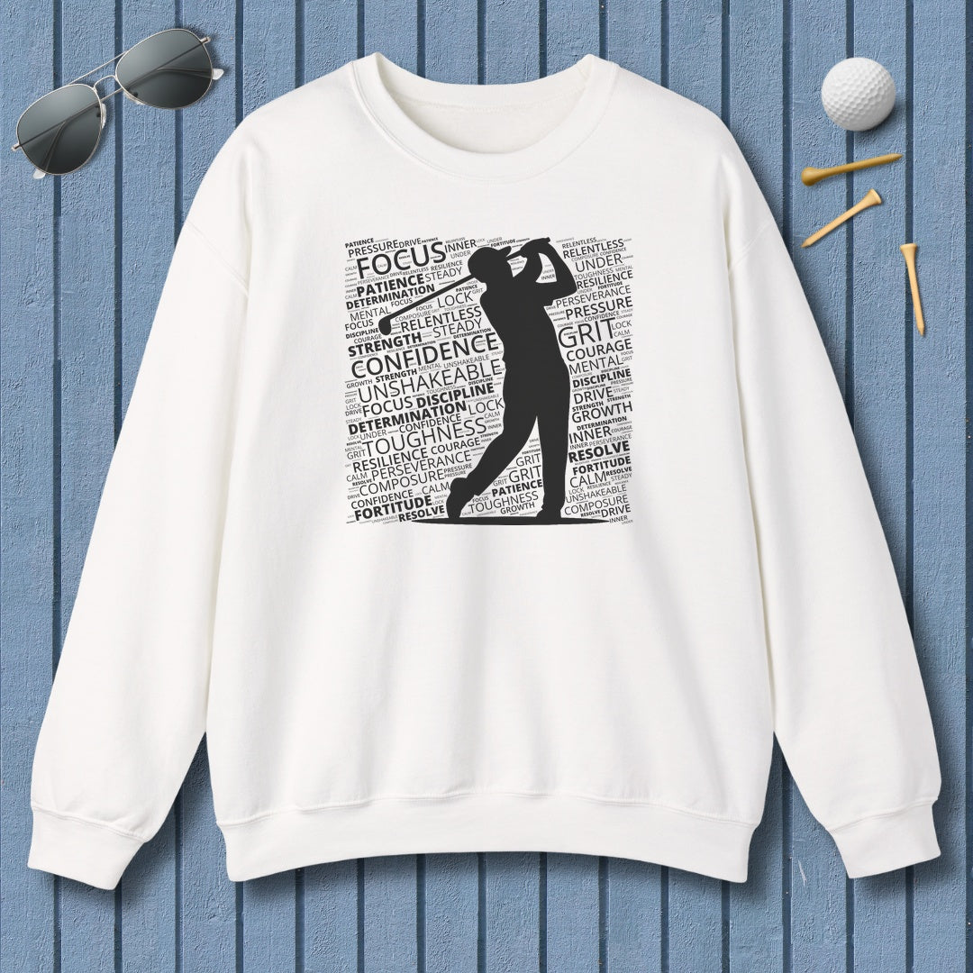 Unleash Your Mental Game (Male) - Adult Golf Sweatshirt in White