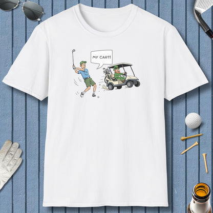My Cart! - Adult Golf T-Shirt in White