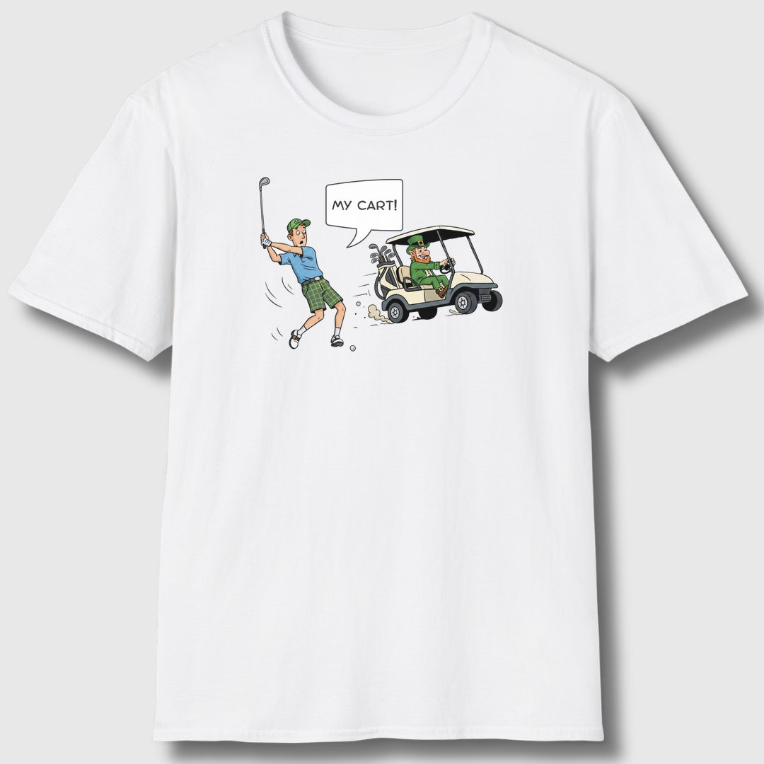 My Cart! - Adult Golf T-Shirt in White