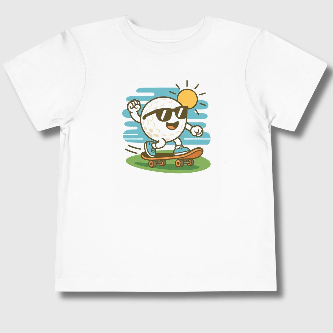 Skate the Fairway - Toddler Golf T-Shirt in White