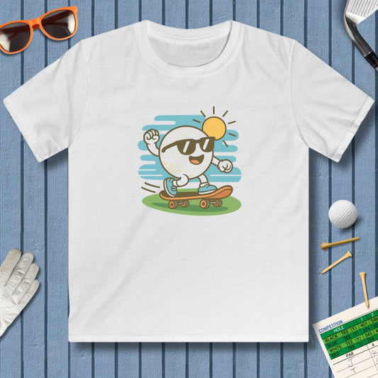 Skate the Fairway - Youth Golf T-Shirt in White