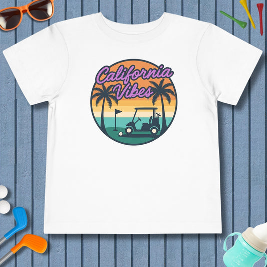 Golf Vibes - California Coast Edition - Toddler Golf T-Shirt in White