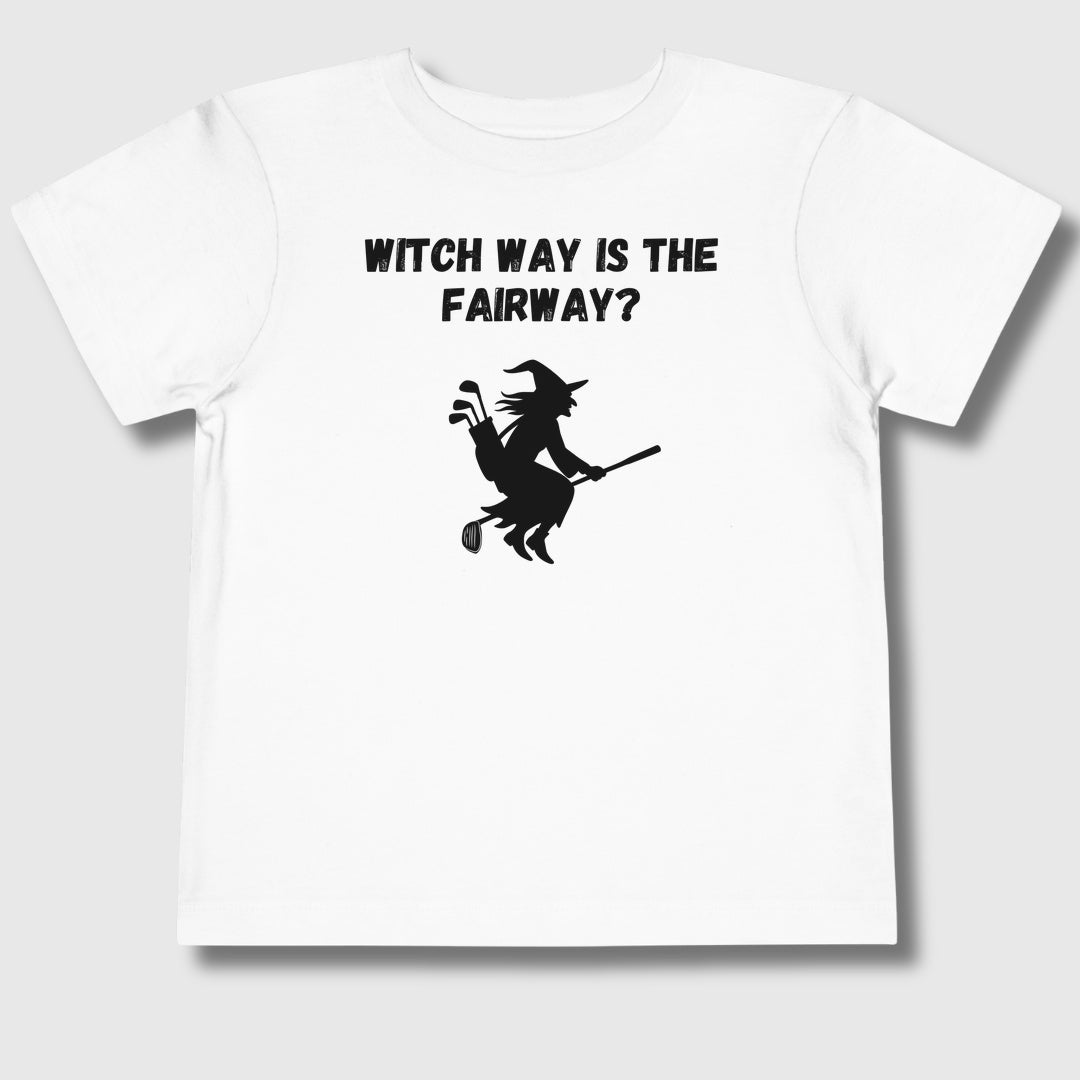 Witch Way is the Fairway - Toddler Golf T-Shirt in White