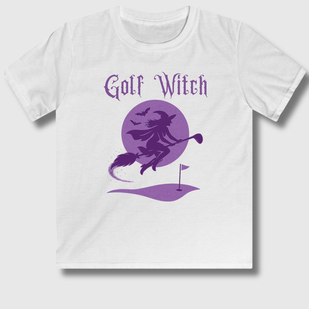 Golf Witch - Youth Golf T-Shirt in White