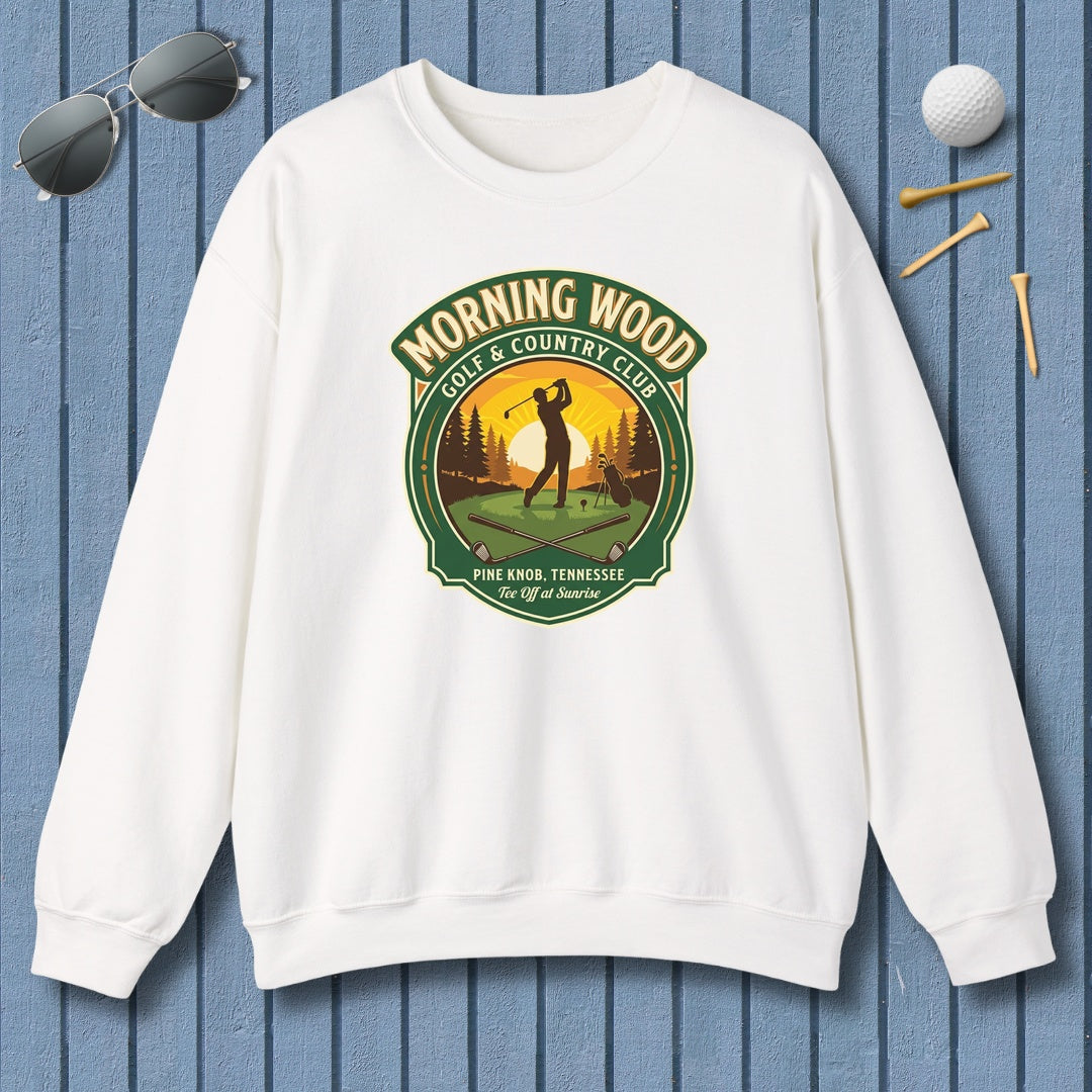 MORNING WOOD GOLF & COUNTRY CLUB - Adult Golf Sweatshirt in White