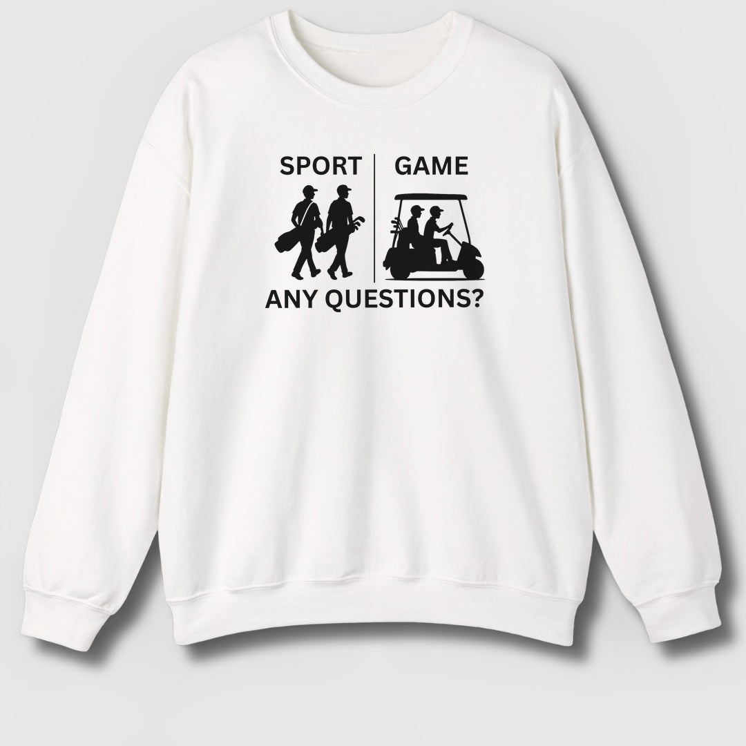 SPORT vs. GAME (Male) - Adult Golf Sweatshirt in White