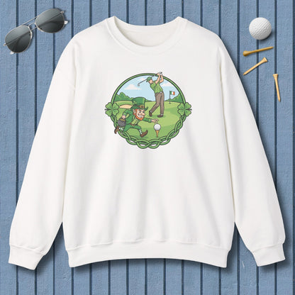 The Leprechaun Stole My Ball! - Adult Golf Sweatshirt in White