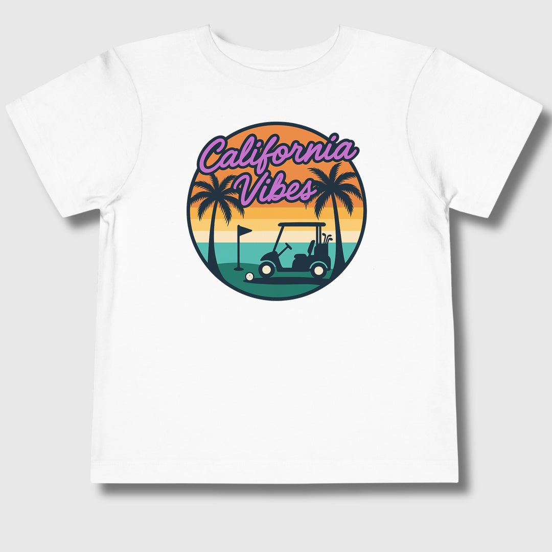 Golf Vibes - California Coast Edition - Toddler Golf T-Shirt in White