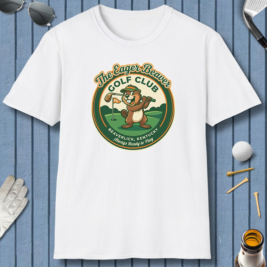 THE EAGER BEAVER GOLF CLUB - Adult Golf T-Shirt in White