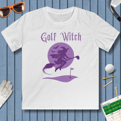 Golf Witch - Youth Golf T-Shirt in White