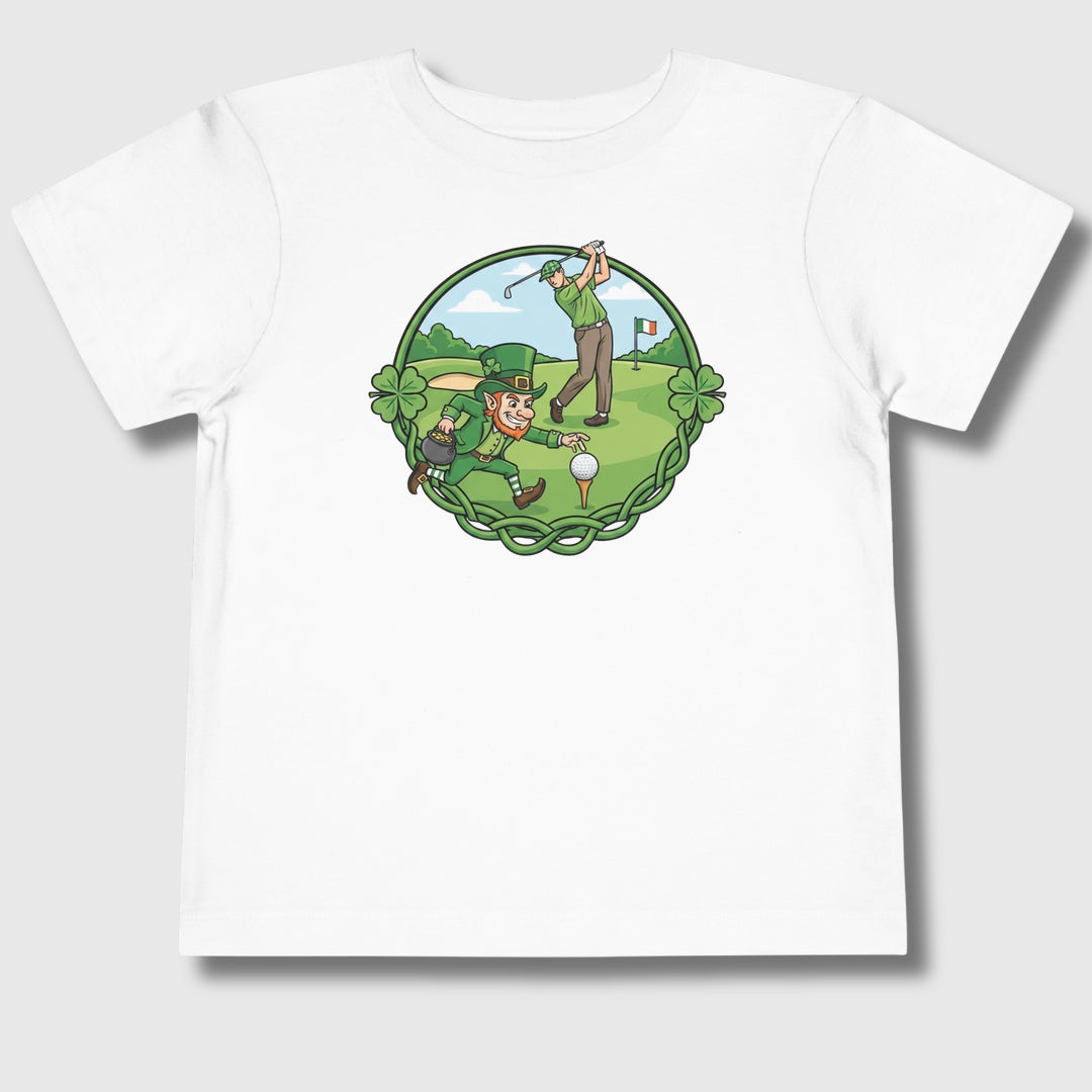 The Leprechaun Stole My Ball! - Toddler Golf T-Shirt in White