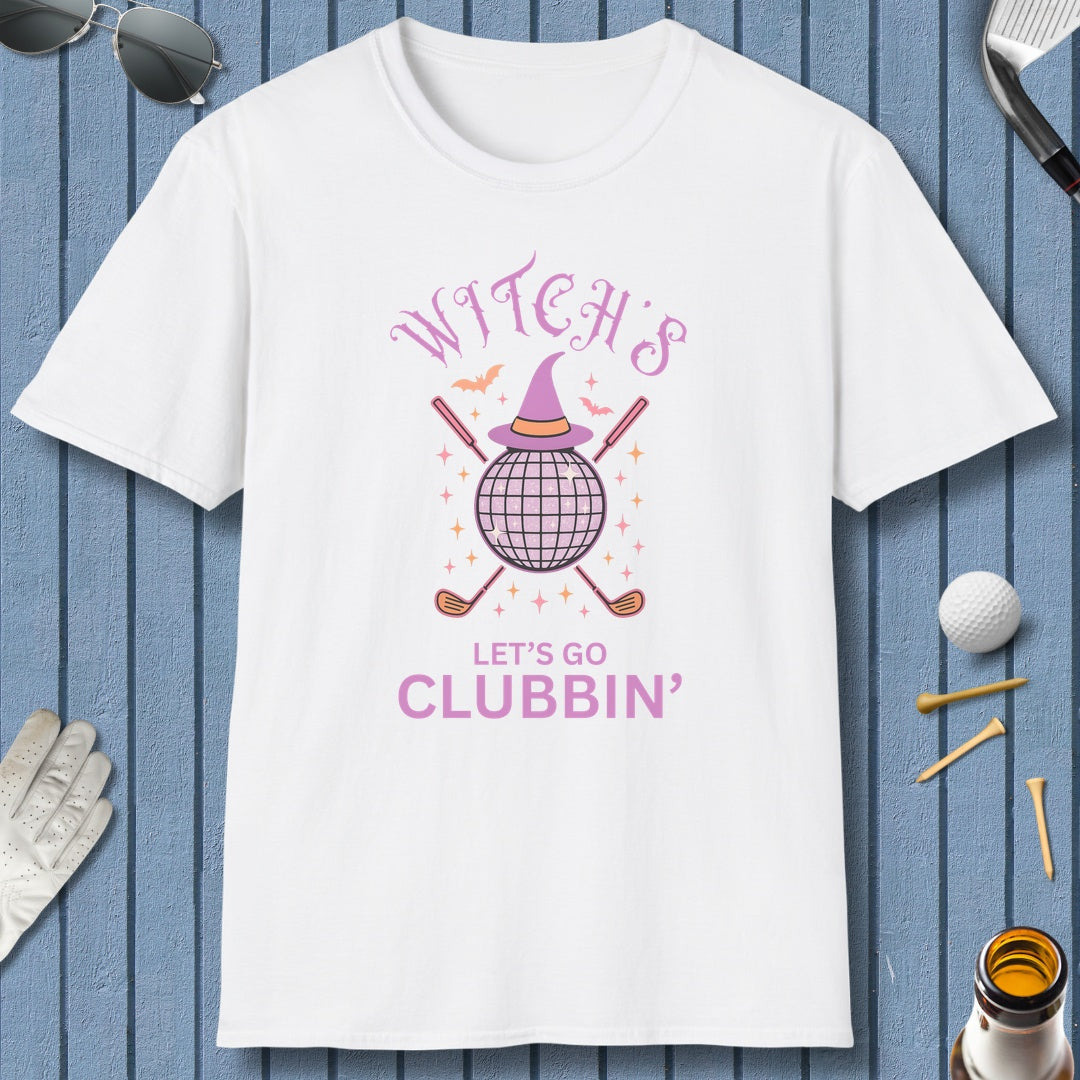 Witches, Let's Go Clubbin'! - Adult Golf T-Shirt in White