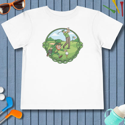 The Leprechaun Stole My Ball! - Toddler Golf T-Shirt in White