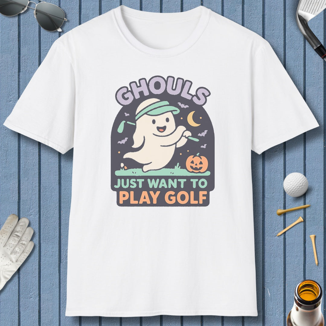Ghouls Just Wanna Play Golf - Adult Golf T-Shirt in White