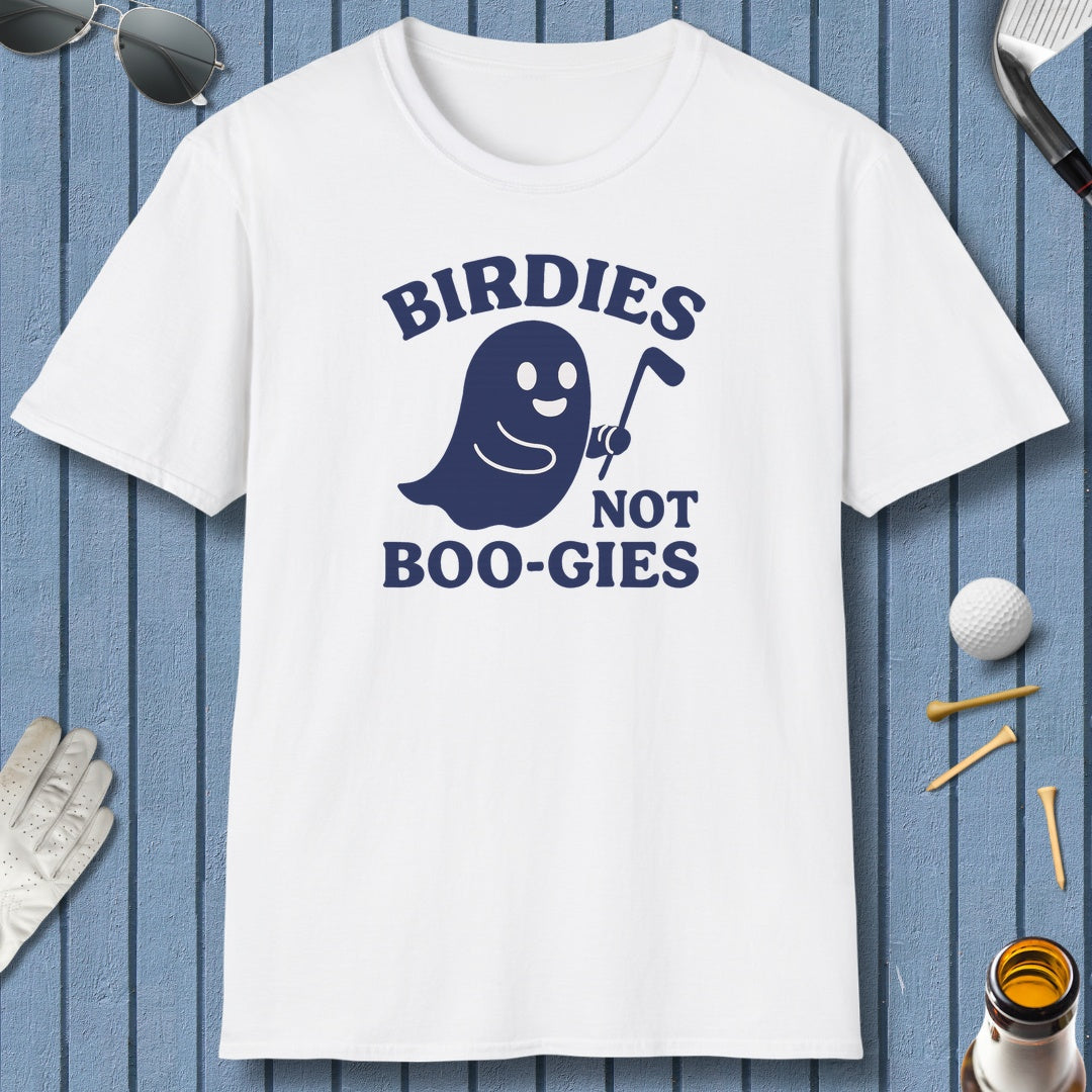 Birdies not BOO-GIES - Adult Golf T-Shirt in White