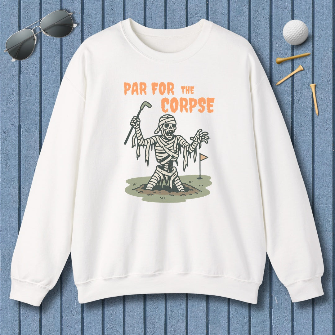 Par for the Corpse - Adult Golf Sweatshirt in White