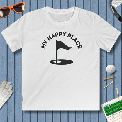 My Happy Place - Youth Golf T-Shirt in White