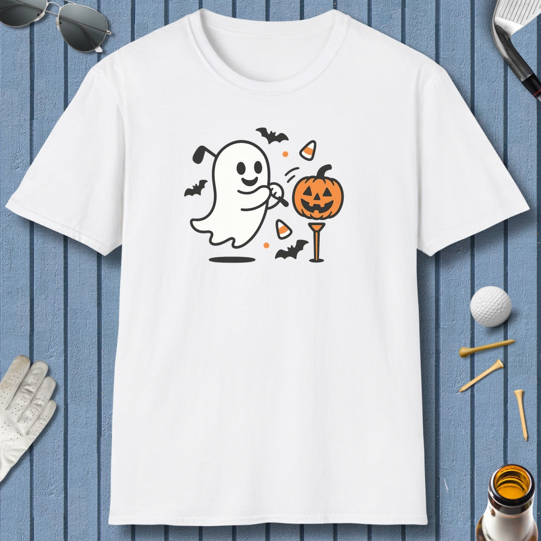 Ghost Tee Off - Adult Golf T-Shirt in White