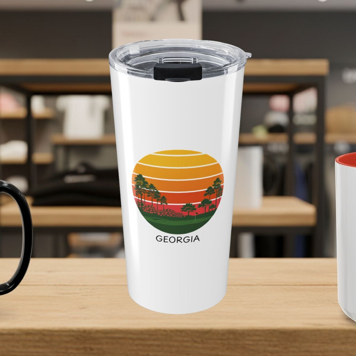 Retro Sunset - Georgia - 20oz Tumbler in White