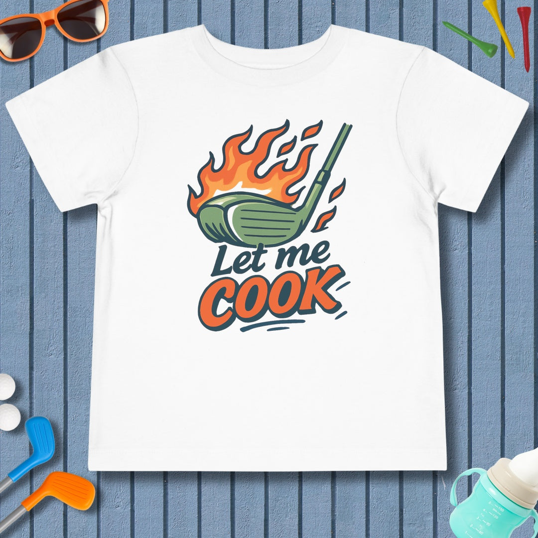 Let Me Cook - Toddler Golf T-Shirt in White