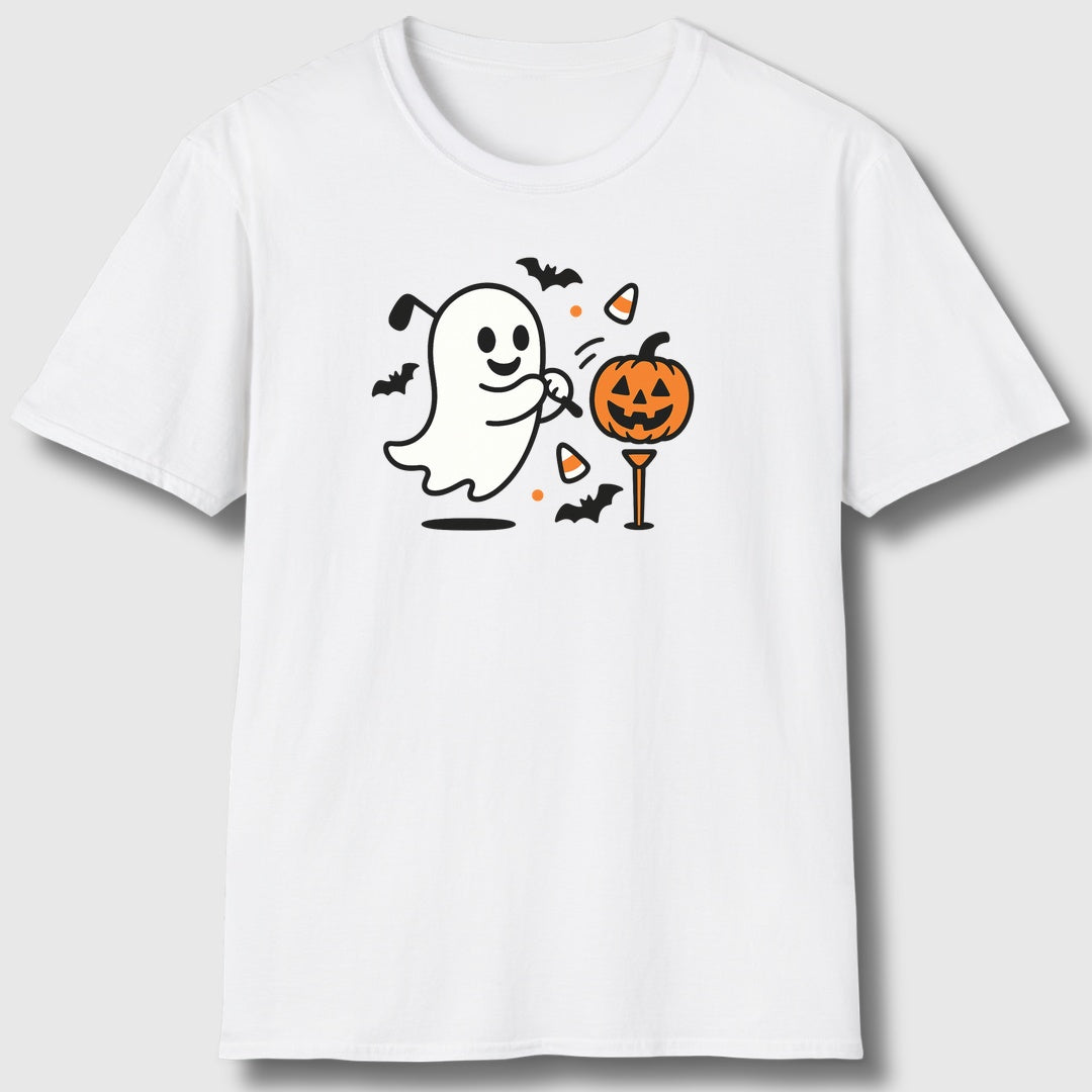 Ghost Tee Off - Adult Golf T-Shirt in White