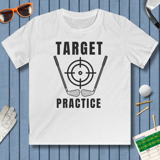 Target Practice - Youth Golf T-Shirt in White