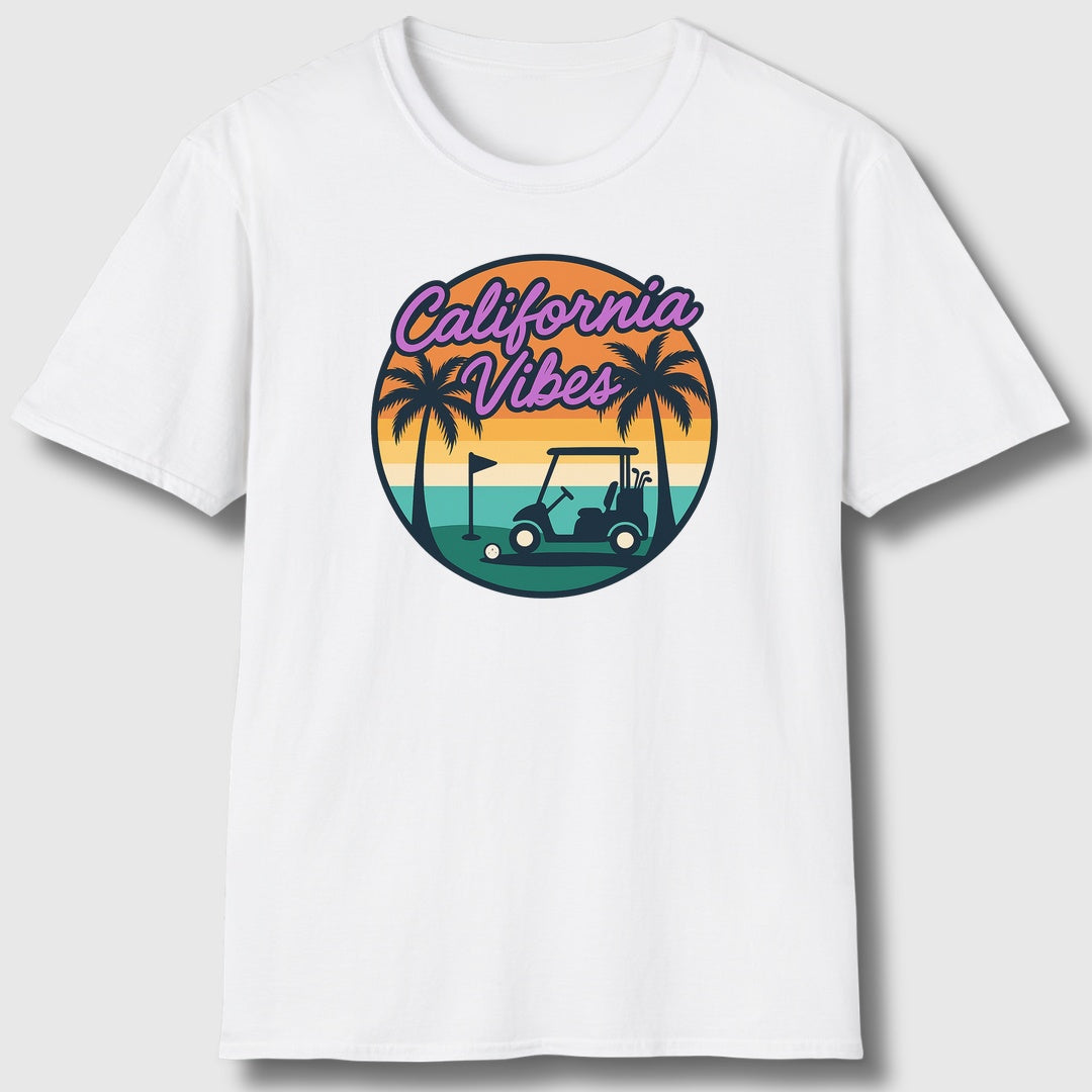 Golf Vibes - California Coast Edition - Adult Golf T-Shirt in White