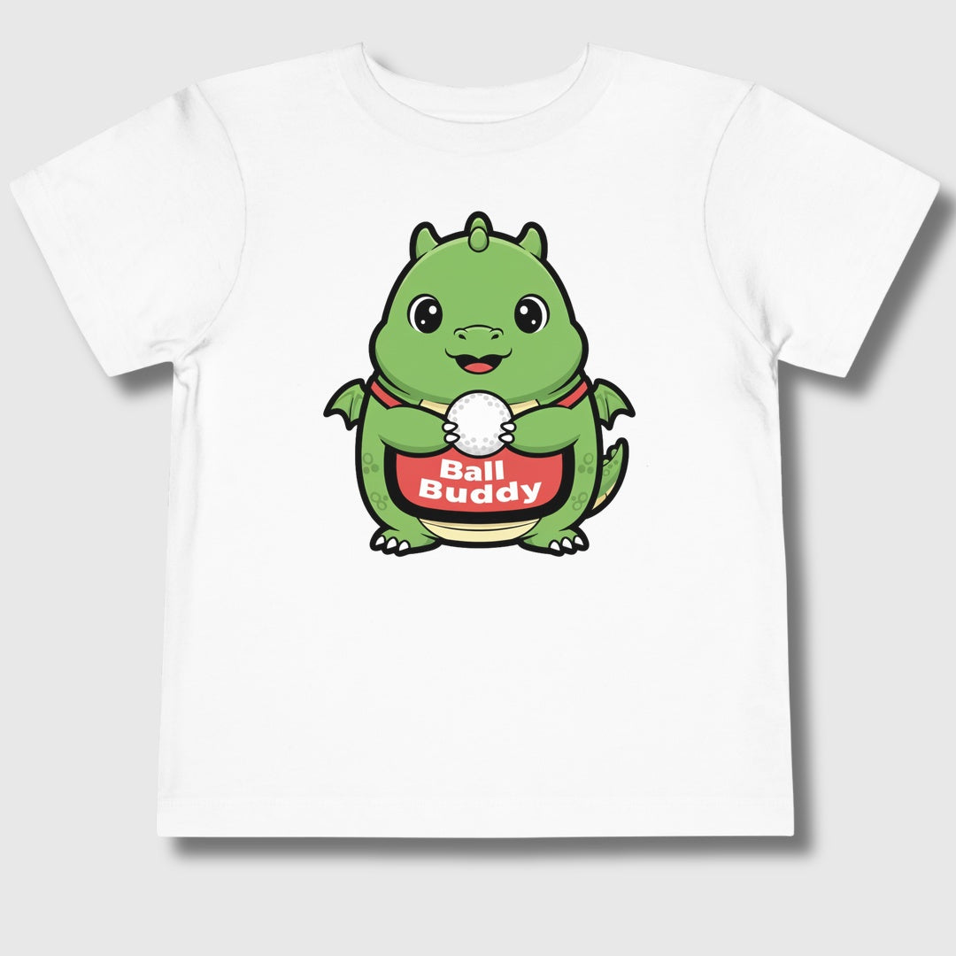 Ball Buddy Dragon - Toddler Golf T-Shirt in White