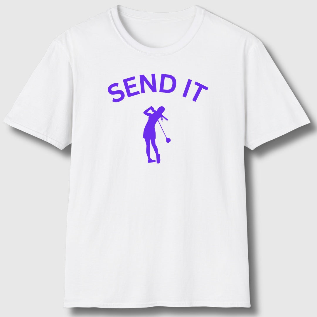 SEND IT (Female) - Adult Golf T-Shirt in White