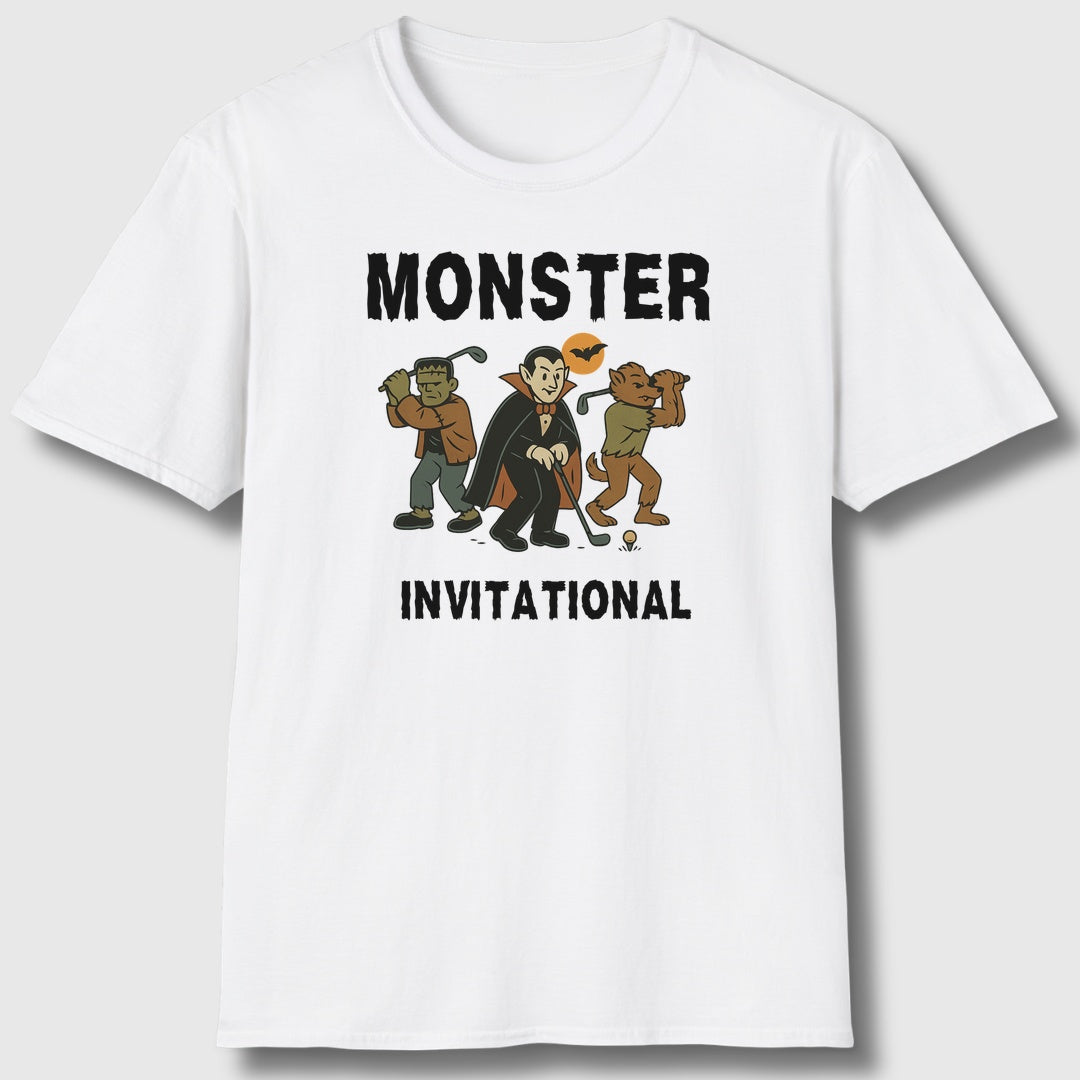 Monster Invitational - Adult Golf T-Shirt in White